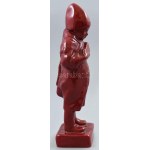 Zsolnay: Kenyeret evő kisfiú. Ökörvérmázas porcelánfajansz, jelzett, 1920 körül, hibátlan, m...