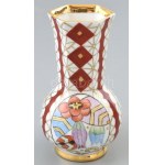 Zsolnay art deco festésű váza. Kézzel festett, jelzett, Mällner M. 1937. Kevés kopással...