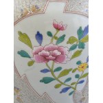 Antik Herendi Cubas (CU) mintás dísz váza, kézzel festett porcelán, jelzett, kopásnyomokkal, a hal farka...