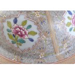 Antik Herendi Cubas (CU) mintás dísz váza, kézzel festett porcelán, jelzett, kopásnyomokkal, a hal farka...