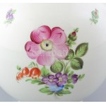 Óherendi díszváza, kézzel festett porcelán, jelzett, hibátlan, m: 19 cm, d: 17 cm