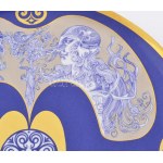 Hollóházi porcelán Szász Endre által tervezett dísz tál. Matricás, jelzett, sorszámozott. 7/20 Minimális kopással d...