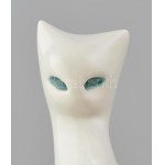 Ćmielów macska. Tervezte Mieczysław Naruszewicz (1923-2006), 1956. kézzel festett porcelán...
