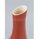 Pruszków retró váza, kézzel festett porcelán, jelzett: Pruszków Made in Poland. Kopásnyomokkal, hajszálrepedéssel. m...