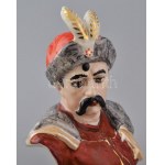 Ukrán Zaporozsjei porcelán figura, Bohdan Hmelnickij, kézzel festett, jelzett, hibátlan, m: 22...