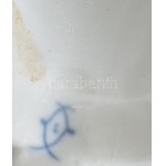 Sevres francia női figura, kézzel festett porcelán, virágokon apró lepattanások, jelzett, m...