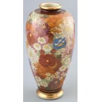 Antik Satsuma, japán váza, kézzel festett fajansz, jelzett, hibátlan, m: 16,5 cm