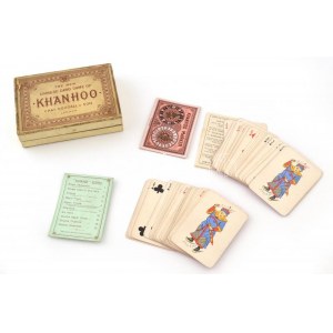 1898 Khanhoo Chinese card game. Kínai kártya paklik, játékleírással, eredeti dobozában, megkímélt állapotban ...
