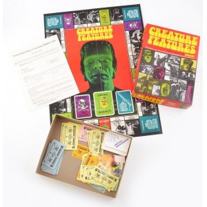 1975 Creature Features. Amerikai társasjáték, táblával, hiánytalan mellékletekkel, eredeti dobozában. New York, Athol...