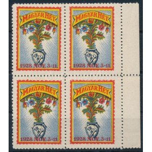 1928 Magyar hét levélzáró négyestömb / label block of 4