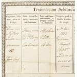 1839 Debreceni Református Kollégium bizonyítványa, aláírásokkal. Kerekes Ferenc matematikus, Kalós Mózes...