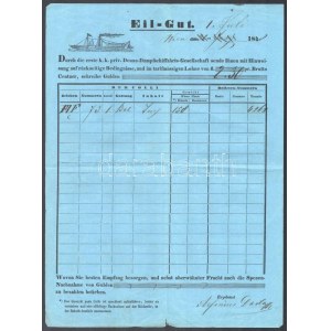 1848 DDSG Hajós fuvarlevél Bécsből / DDSG ship bill of freight