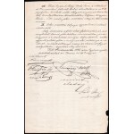 1876 Szerződés magas díjlerovással: 3 x 20Ft, 7Ft, 1Ft, 75kr (245.500)