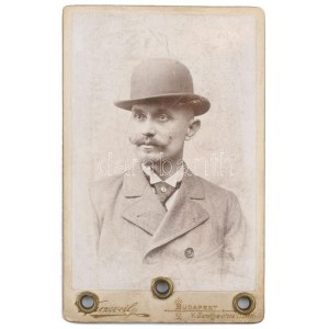 1898 Ős-Budavára kiállítás fényképes bérlet-jegy, 7x10 cm
