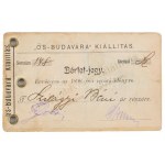 1898 Ős-Budavára kiállítás fényképes bérlet-jegy, 7x10 cm