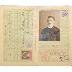 1916-1917 Magyar Királyság fényképes útlevele, lelkész részére, osztrák-magyar és svájci bejegyzésekkel...