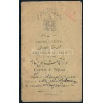 1937 Iráni fényképes tartózkodási engedély (Permis de Séjour) magyar személy (Michel (Mihály) Szilványi részére)...