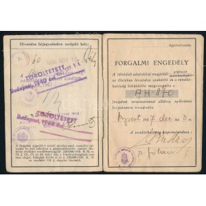 1939 Anna főhercegnő, majd Majláth Mihályné DKW luxus gépjármű forgalmi engedélye...