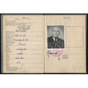 1957 Magyar Népköztársaság által kiállított dunai hajósútlevél Plank Antal hajóskapitány részére