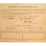 1944 Magyar Nemzetiszocialista Párt kitöltött belépési nyilatkozat