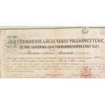 1868 Lőcse, városi polgárok közé felvételt igazoló oklevél a főjegyző aláírásával 1Fl illetékbélyeggel. Litográfia ...