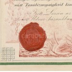 1868 Lőcse, városi polgárok közé felvételt igazoló oklevél a főjegyző aláírásával 1Fl illetékbélyeggel. Litográfia ...