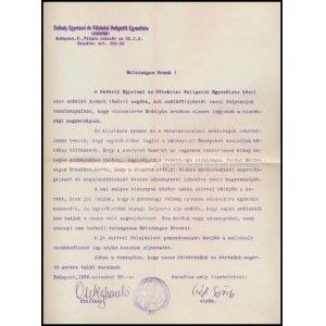 1932 Székely Egyetemi és Főiskolai Hallgatók Egyesülete (SZEFHE) gépelt levele Simon Antal kir...