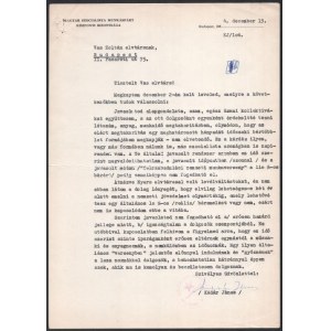 1964 Kádár János (1912-1989) személyes hangú, saját kézzel aláírt levele Vas Zoltán (1903-1983) író, 56...