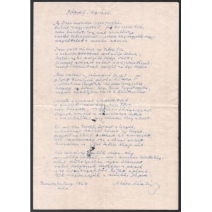 1964 Pannonhalma, Mécs László (1895-1978) premontrei szerzetes, költő József, az ács c. (kiadatlan...