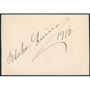 Blaha Lujza (1850-1926) színésznő aláírása papírlapon...