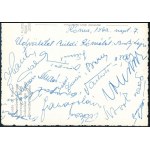1960 20 magyar olimpiai bajnok és résztvevő autográf aláírása Római Olimpiáról küldött képeslapon ...
