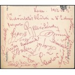 A KK kupagyőztes Vörös Lobogó (MTK) labdarúgócsapat tagjainak autográf aláírással ellátott képeslapja...