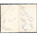cca 1960 2 db képeslap Papp Laci és Adler Zsigmond ökölvívók aláírásával ...