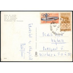 1960 Róma, Parti János (1932-1999) olimpikon, kenus saját kezűleg megírt...
