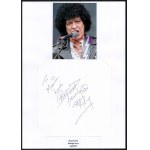 Tommy Clufetos (1979-) amerikai dobos, Ray Dorset és Richard Bona aláírása papírlapon