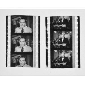 cca 1930-1940 Páger Antal (189-1986) színész 2 db eredeti mozifilmkockán, 5x3 cm