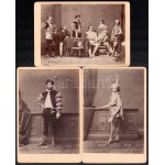 cca 1875 A. Maysl Brünn. 6 db kabinetfotó színdarabról. Színészek együtt és külön. 11x17 cm ...