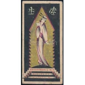 Gottschlig Ágoston Rt., art deco tea reklámterv, 1925-30 körül. Vegyes technika, papír, kartonra kasírozva...