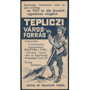 Tepliczi Városforrás reklámos számolócédula
