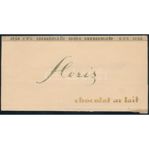 Floris Budapest chocolat au lait, art deco kétoldalas csokoládé termékcsomagolás terve, 1925-30 körül. Tempera, ceruza...