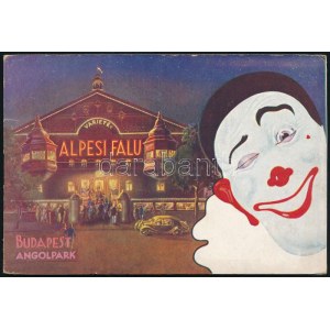 cca 1930-1940 Variete Alpesi Falu - Budapest Angolpartk, reklám prospektus, 10 sztl. lev.