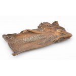 Hirmann Ferencz Fémárugyára Budapest feliratú szecessziós fém tábla, 20×11 cm ...