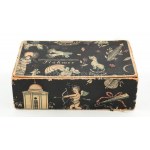 cca 1940 Stühmer csokoládés doboz, tervezte Kaeszné Lukáts Kató. 16x9x5 cm Kissé kopott