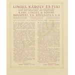 1929 Bp., Lingel Károly és Fiai Első Magyar Faáru- és Bútorgyár a céget ismertető, termékeit bemutató reklámkiadványa...