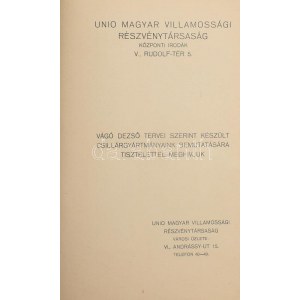 cca 1920 Az Unió Magyar Villamossági Rt...