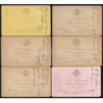cca 1890 6 db katona feliratozott vizitkártyája, rajta a rendfokozat és az egység megnevezésével: huszár, ulánus...