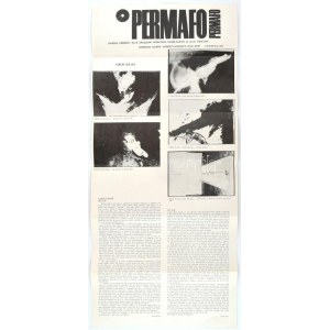 1980 Hajas Tibor (1946-1980) performanszait bemutató, illusztrált lengyel leporelló nyomtatvány, 5 db képpel...