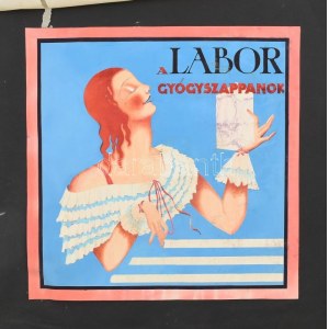 Galambos Margit (?-?): A Labor gyógyszappanok. Art deco plakát- v. reklámterv (vázlat), 1925-30 körül. Tempera, ceruza...