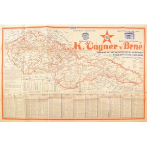 1936 1936-os naptár, rajta Csehszlovákia térképével, cseh nyelven, hajtott, két kis lyukkal, kis szakadásokkal...