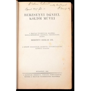 Berzsenyi Dániel költői művei...